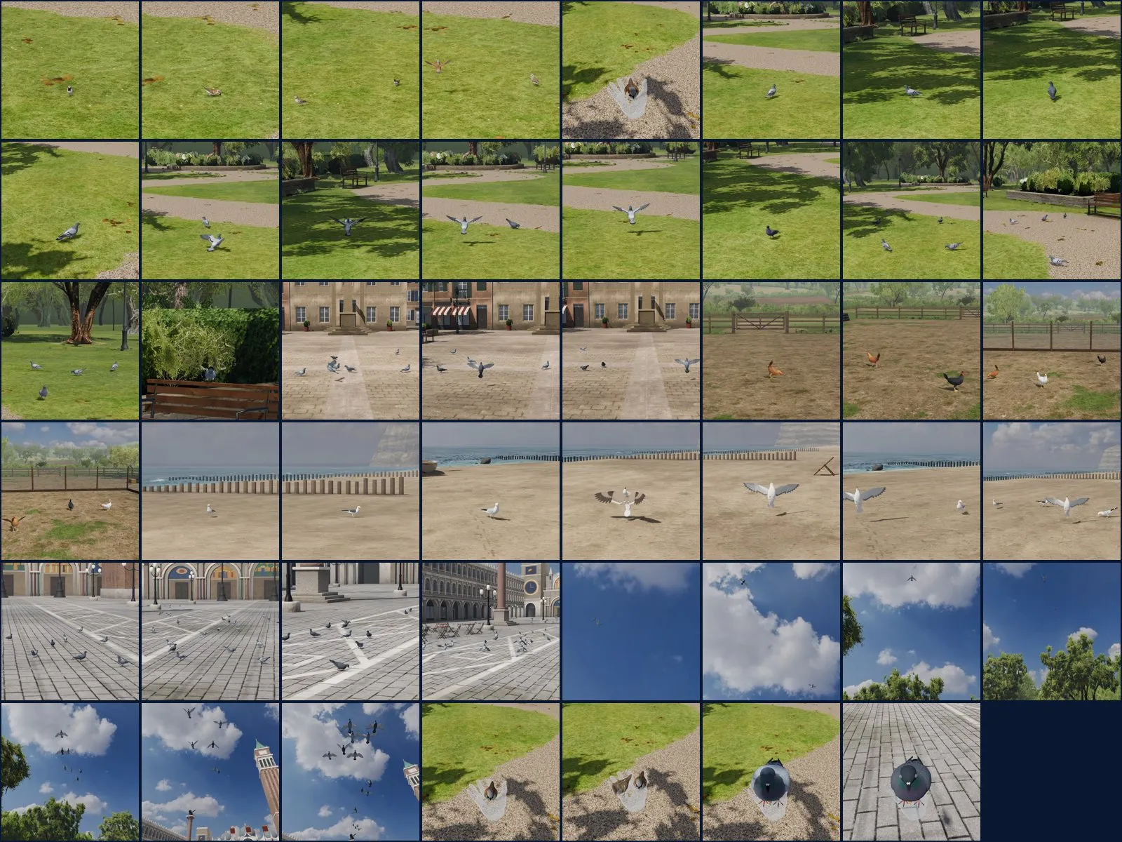 A grid of automatically rendered level previews