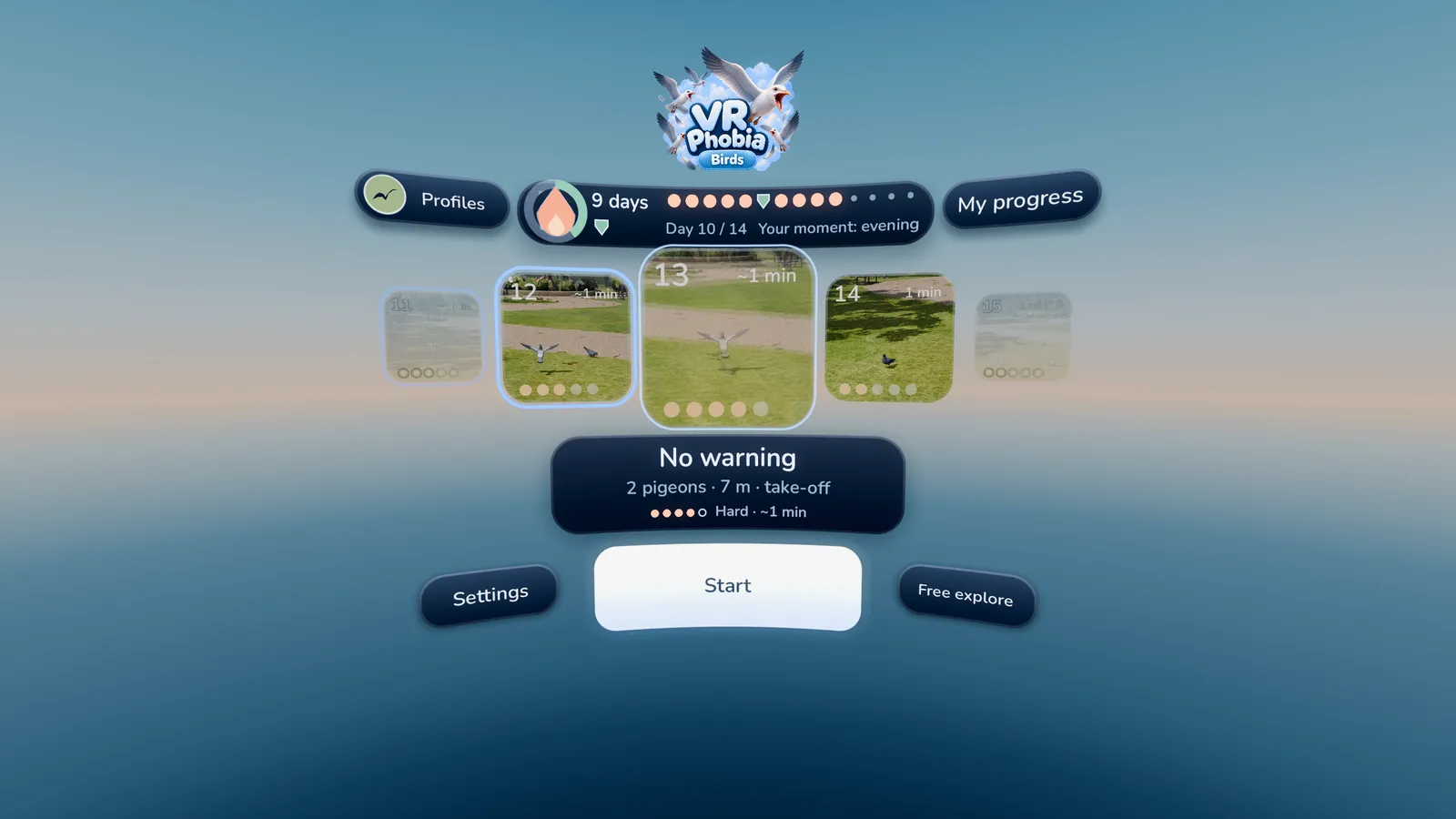 The level selection menu floating above the water.